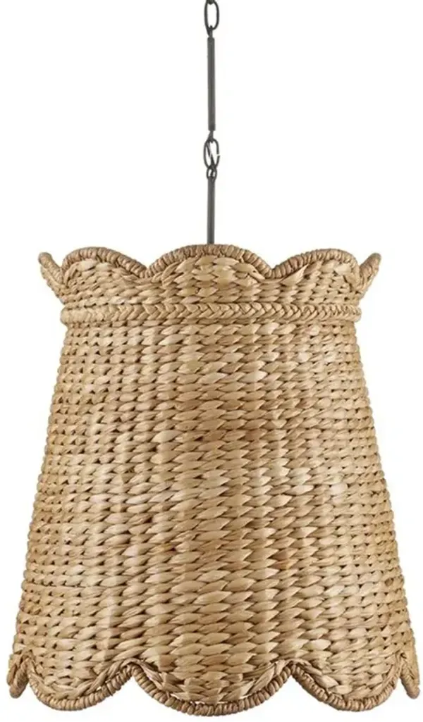 Rowan Coastal Beach Natural Water Hyacinth Woven Shade Pendant - Medium