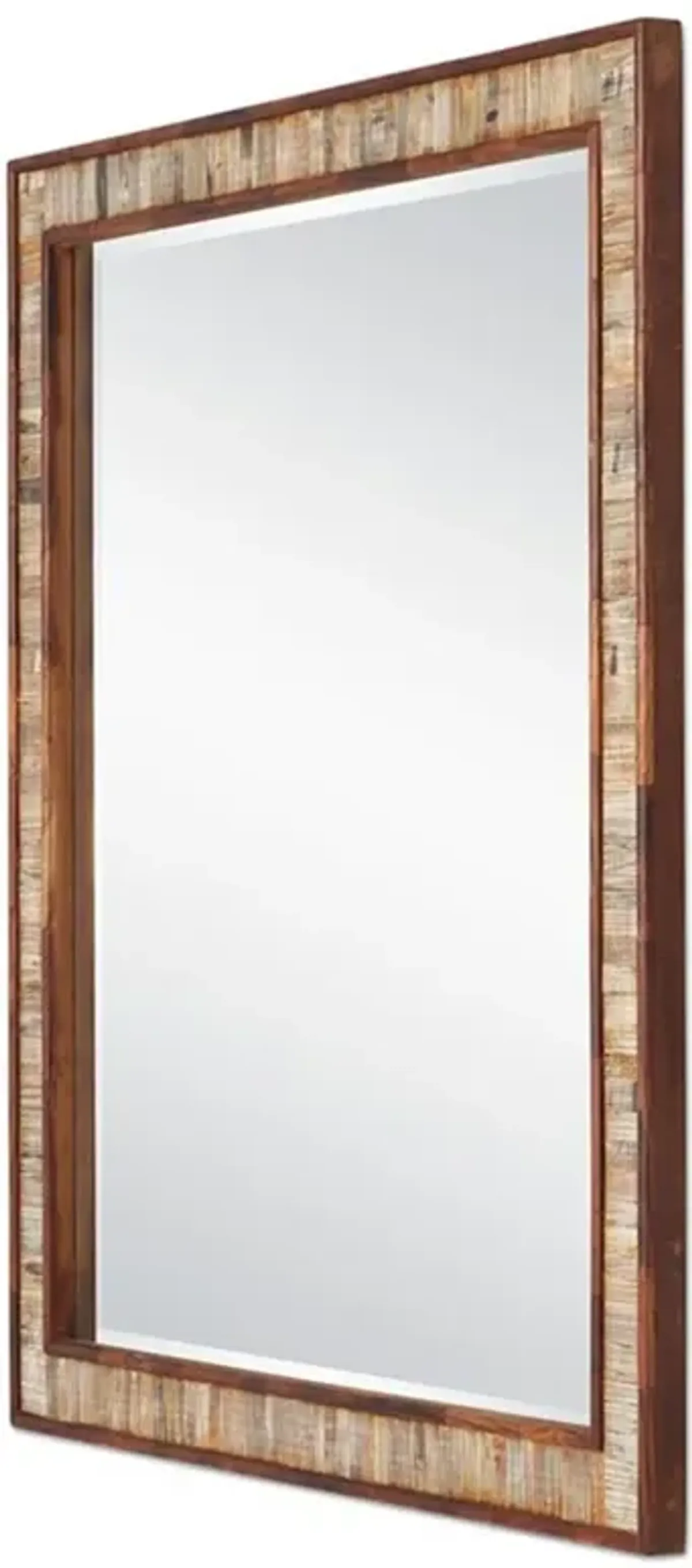 Felice Modern Classic Natural Bone Brown Wood Square Wall Mirror