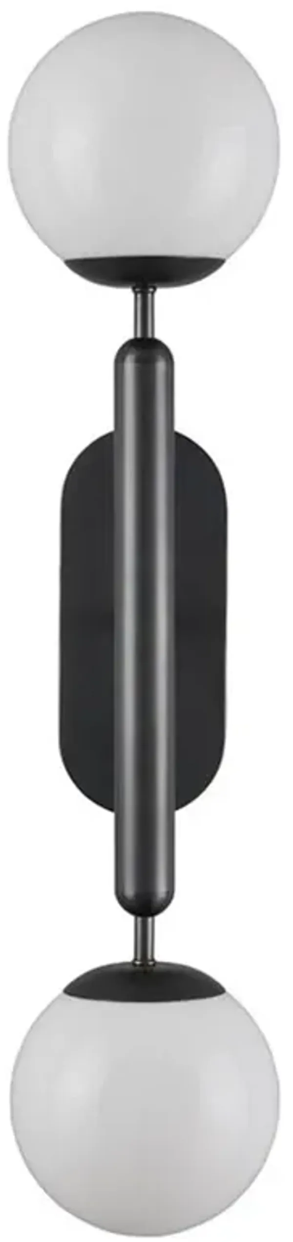 Alina Modern Classic Bronze Metal White Glass Globe Double Armed Sconce