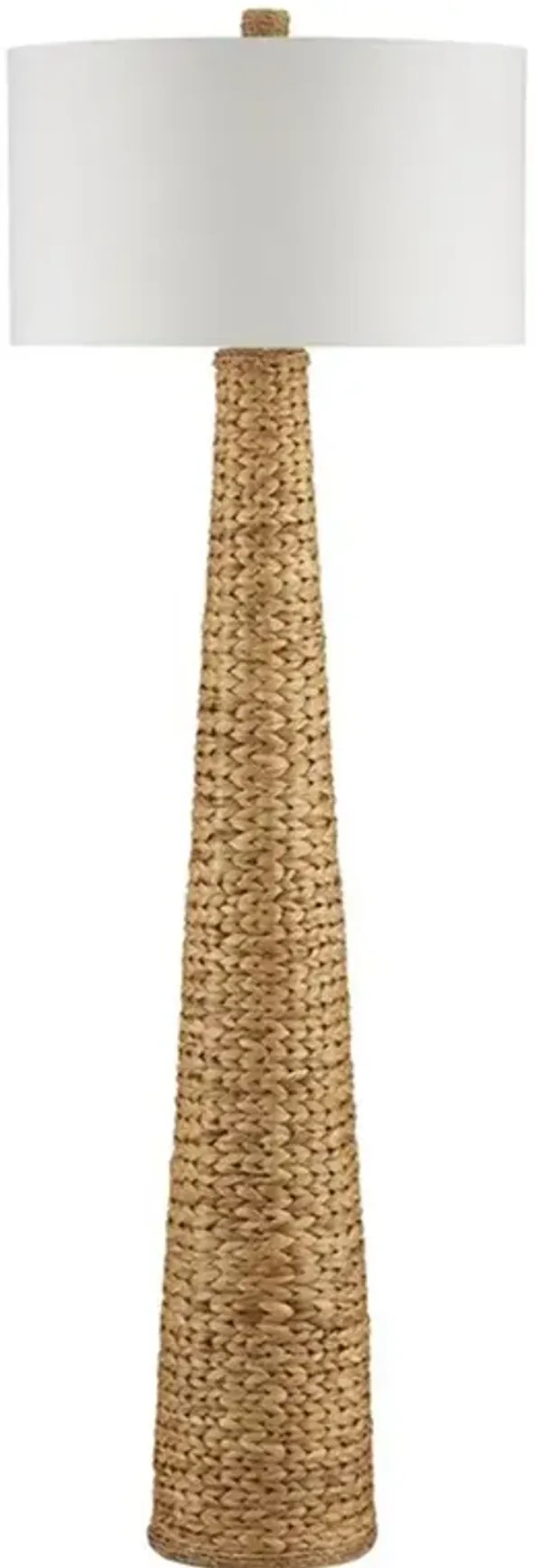 Elliot Coastal Beach Natural Water Hyacinth Column Floor Lamp