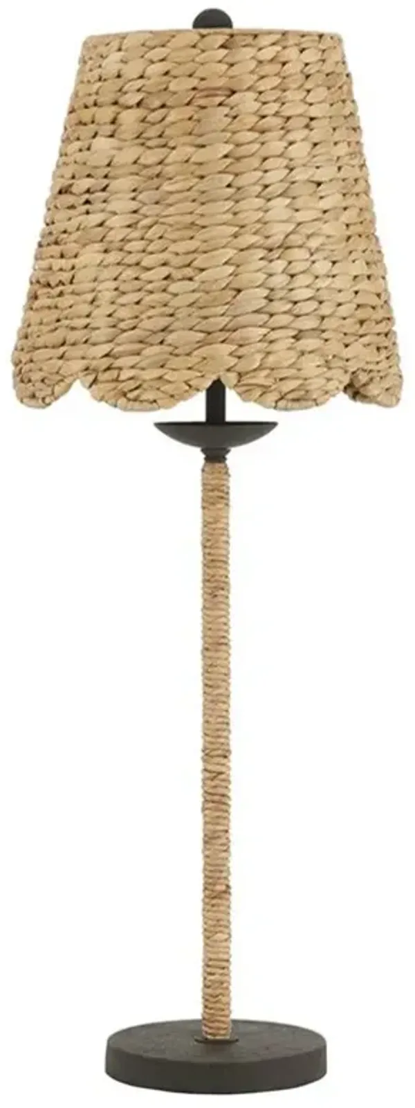 Finn Coastal Beach Natural Water Hyacinth Woven Buffet Table Lamp