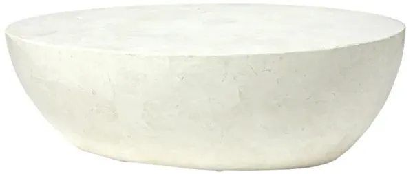 Palecek Vail Modern Classic White Agate Stone Oval Outdoor Coffee Table