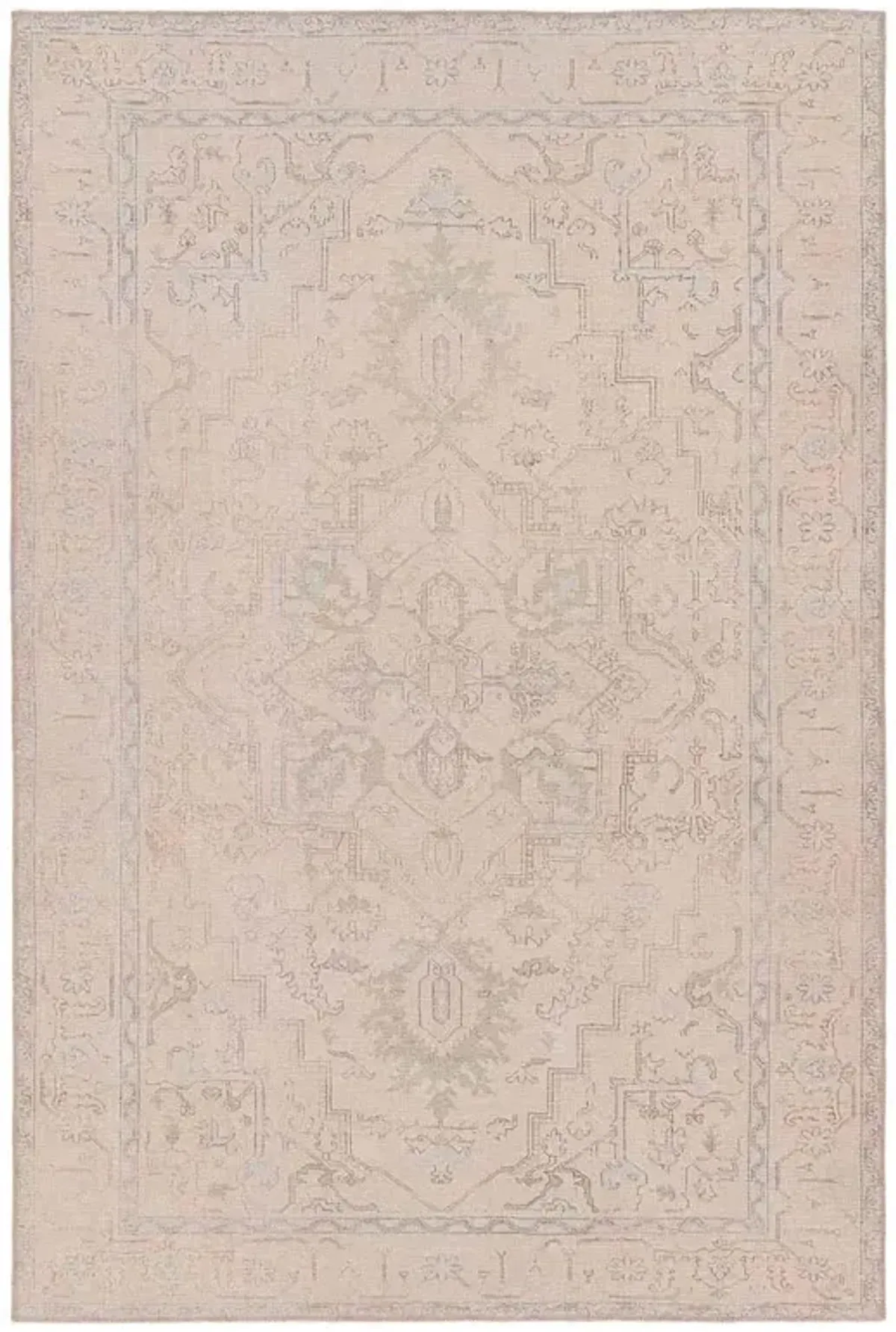Julian Global Bazaar Beige Light Blue Patterned Rug - 3'9"x6'
