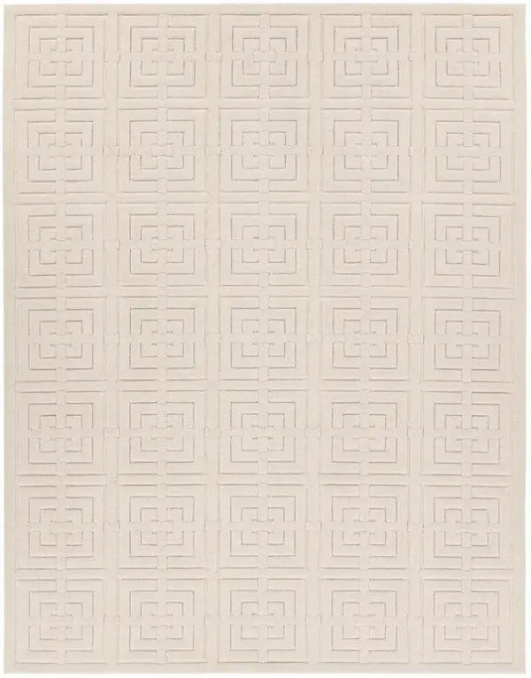 Maelle Modern Classic Geometric Cream Patterned Rug - 6'7"x9'6"