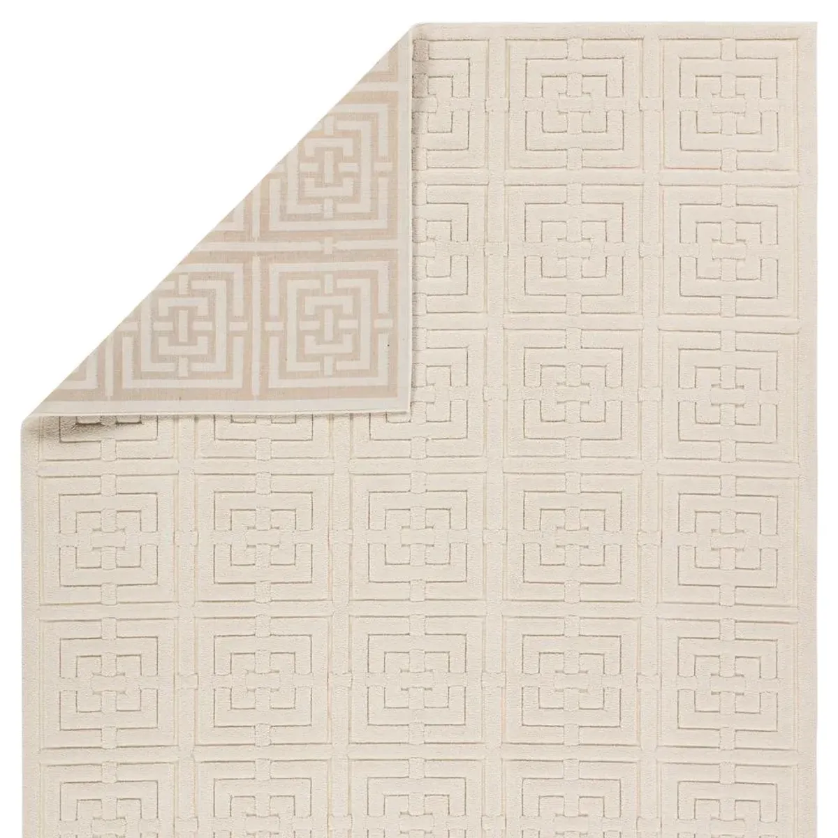 Maelle Modern Classic Geometric Cream Patterned Rug - 9'2"x11'9"