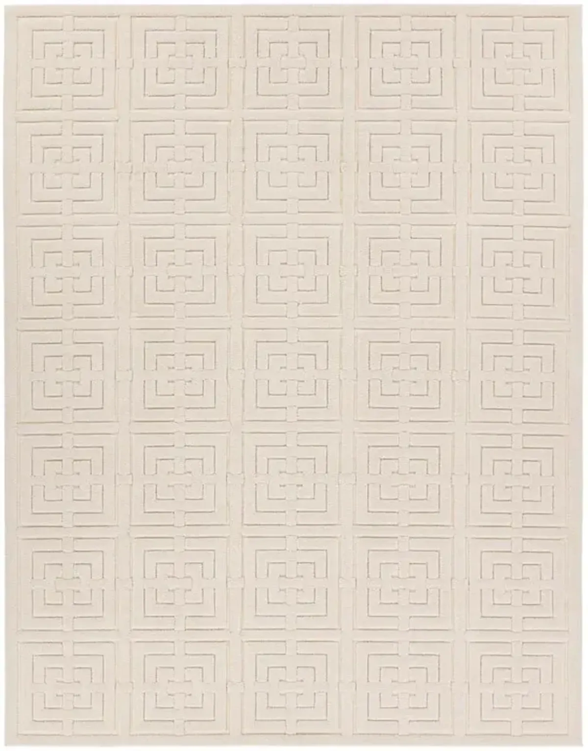 Maelle Modern Classic Geometric Cream Patterned Rug - 9'2"x11'9"