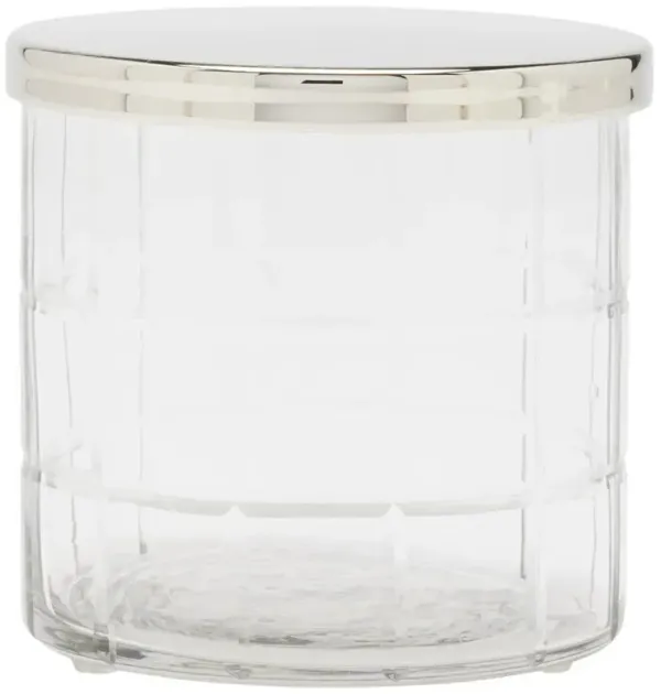 Pigeon and Poodle Argos Textured Glass Nickel Accent Bath Canister - Large
