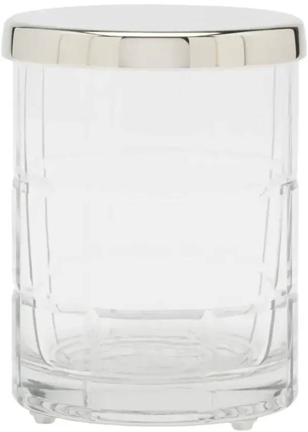 Pigeon and Poodle Argos Textured Glass Nickel Accent Bath Canister - Small