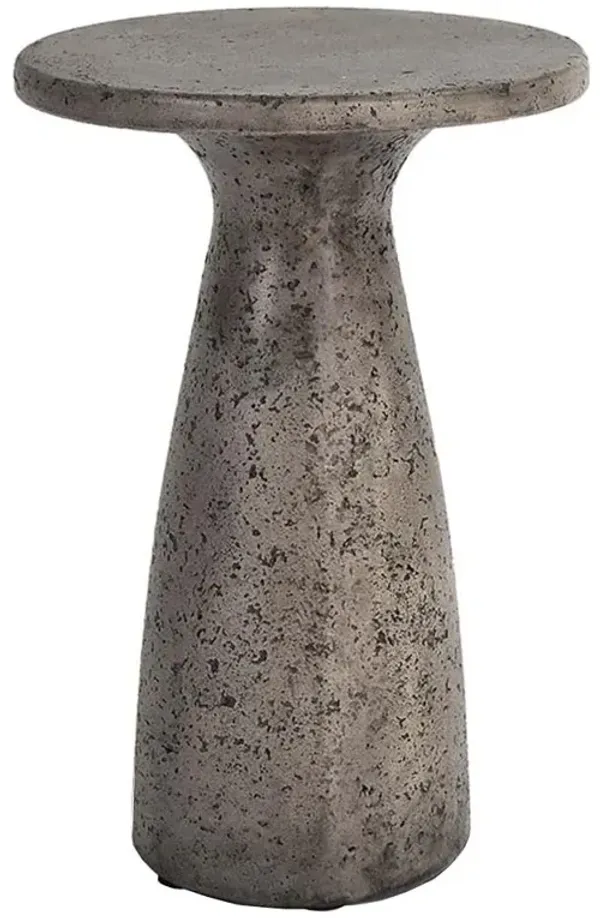 Eduard Industrial Loft Dark Grey Concrete Round Outdoor Drink Side Table