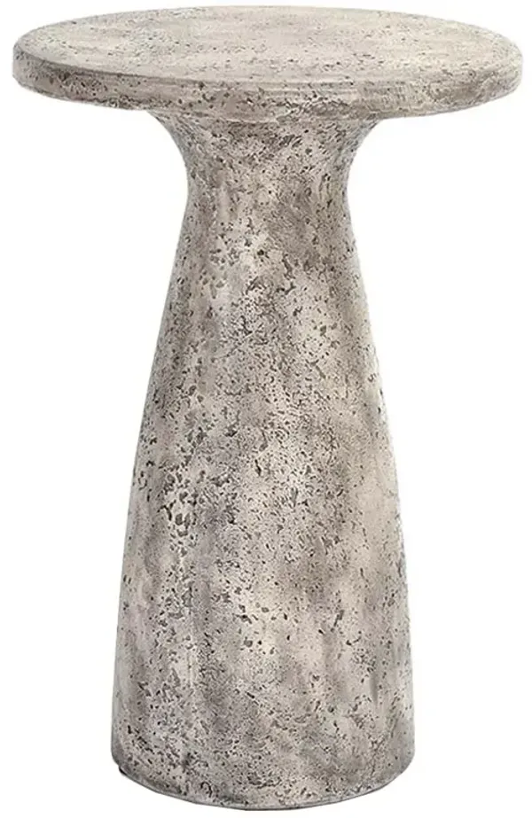 Eduard Industrial Loft Light Grey Concrete Round Outdoor Drink Side Table