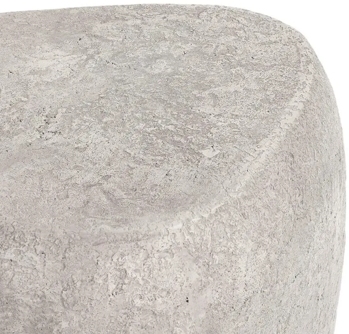 Alex Modern Classic Grey Concrete Round Block Outdoor End Table