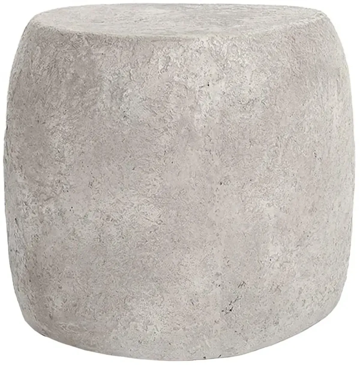 Alex Modern Classic Grey Concrete Round Block Outdoor End Table