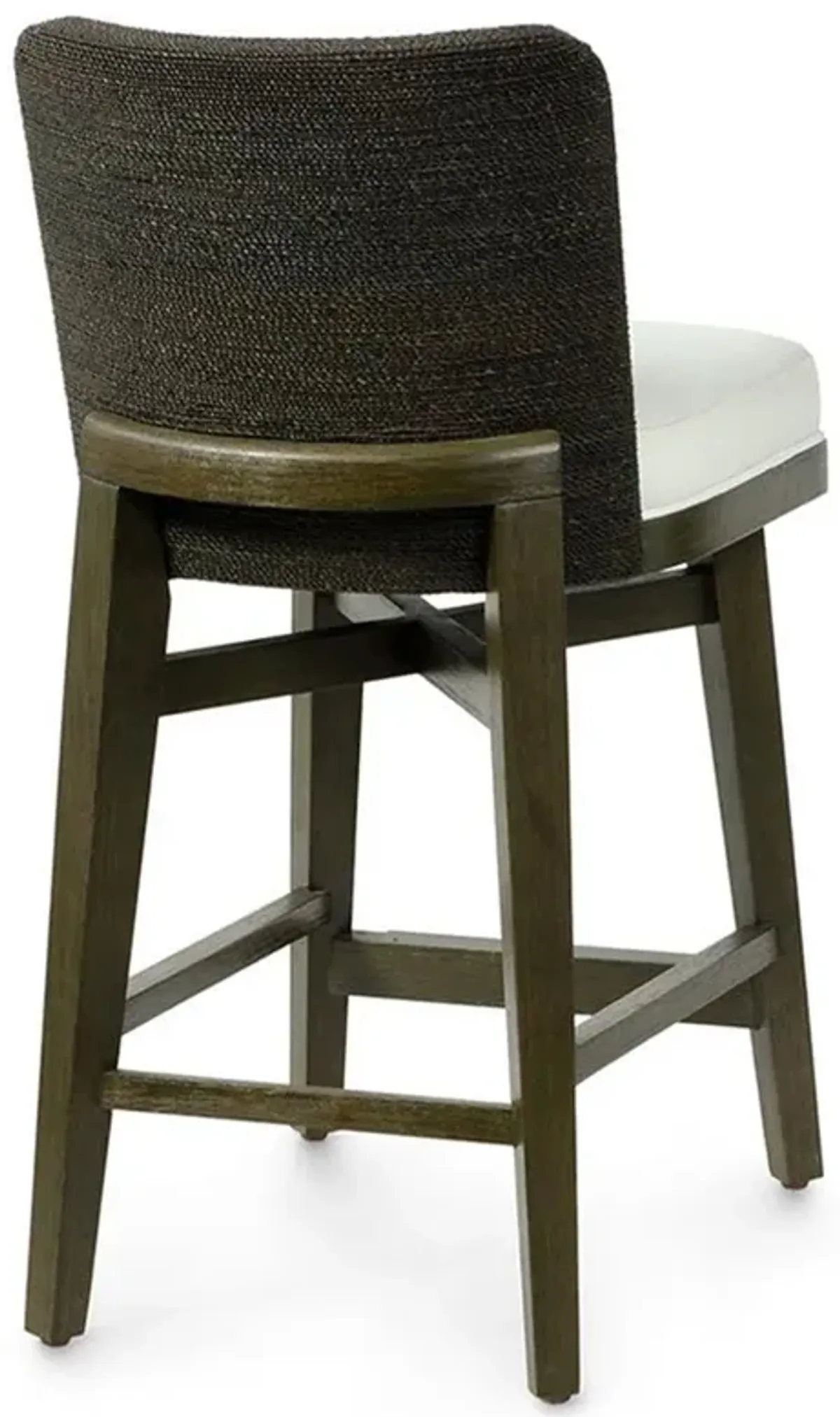 Palecek Francis White Performance Charcoal Solid Wood Rope Wrapped Counter Stool