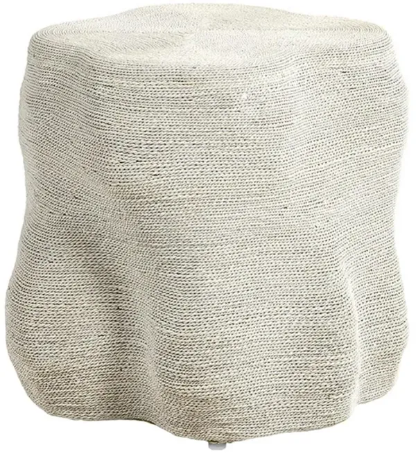Palecek Jaden Coastal Beach Whitewash Woven Rope Wrapped Side Table
