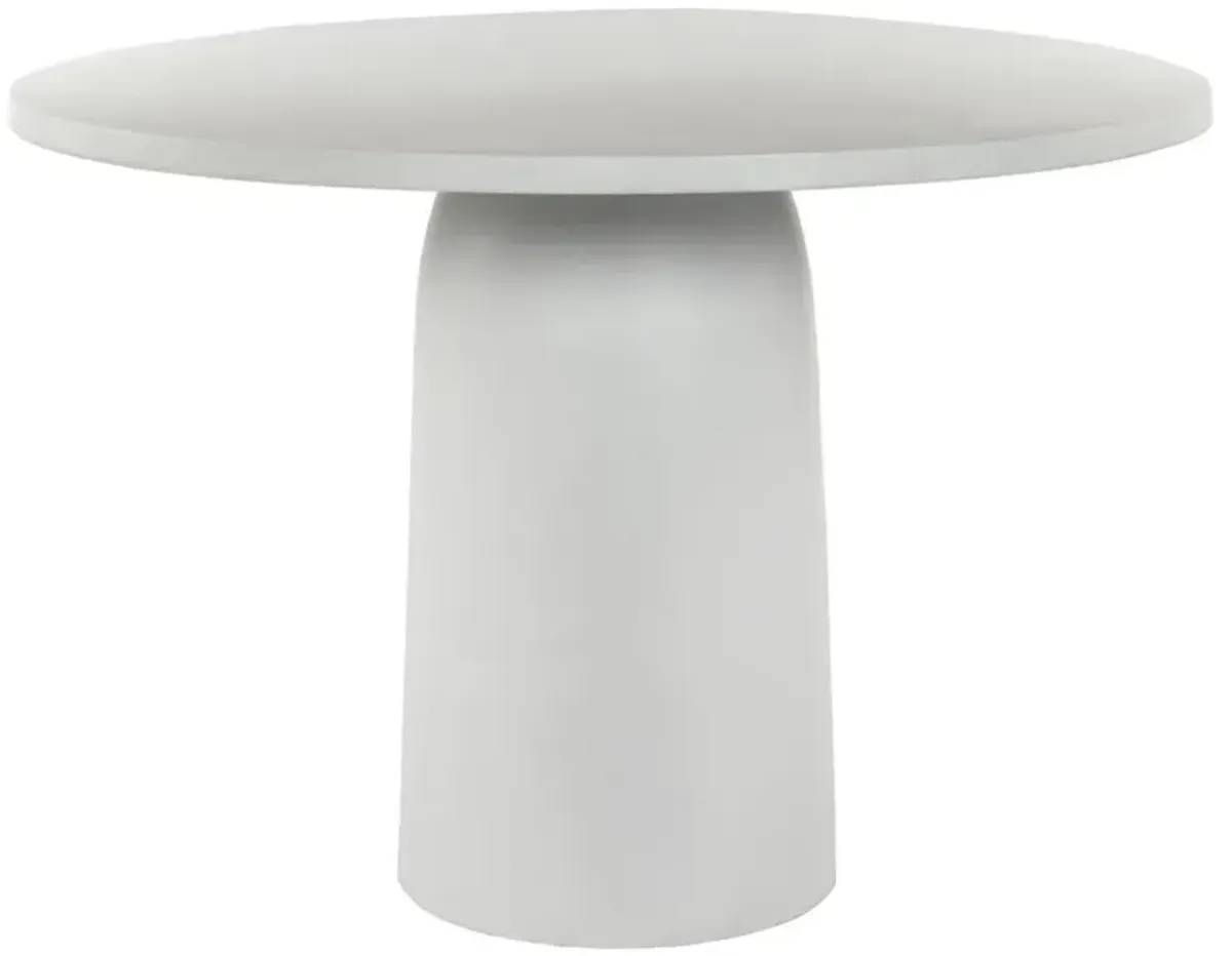 Bailey Industrial Loft White Aluminum Round Outdoor Dining Table - 42"