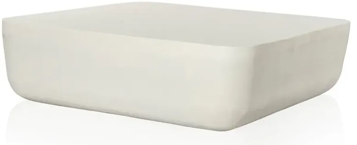 Bailey Industrial Loft White Aluminum Square Block Outdoor Coffee Table - Large