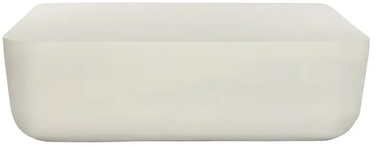 Bailey Industrial Loft White Aluminum Square Block Outdoor Coffee Table - Large