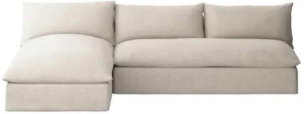 Cee Modern Classic Beige Upholstered 2 Piece Outdoor Sectional - 111"Wx72"D