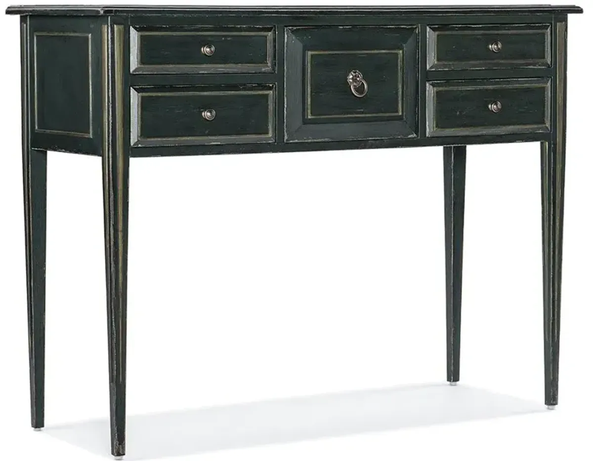 Carter Updated Traditional Distressed Dark Green Wood Console Table