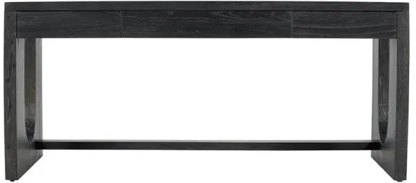 Tyrion Mid Century Modern Black Wood 3 Drawer Writing Desk