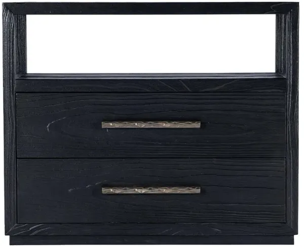 Damian Modern Classic Black Pine Wood Nightstand