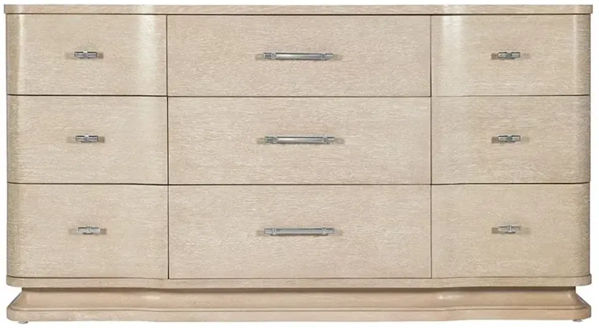 Cynthia Modern Classic Beige Oak Wood 9 Drawer Dresser
