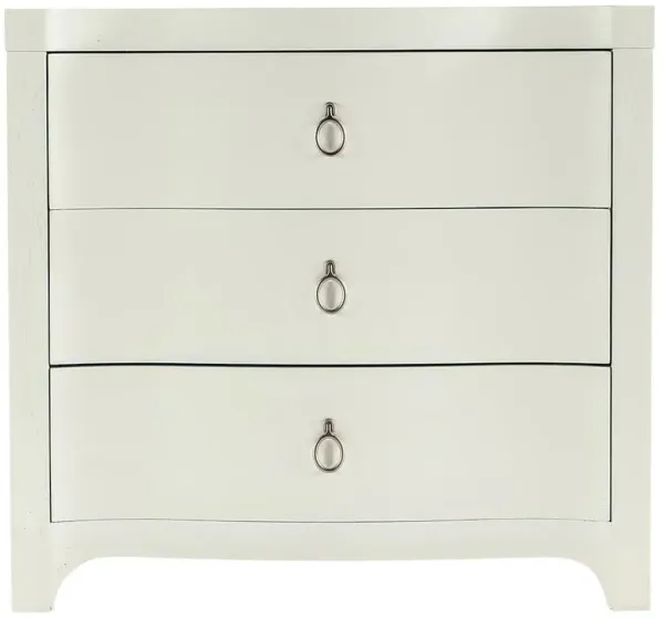 Harmony Modern Classic Shell White Oak Wood 3 Drawer Nightstand