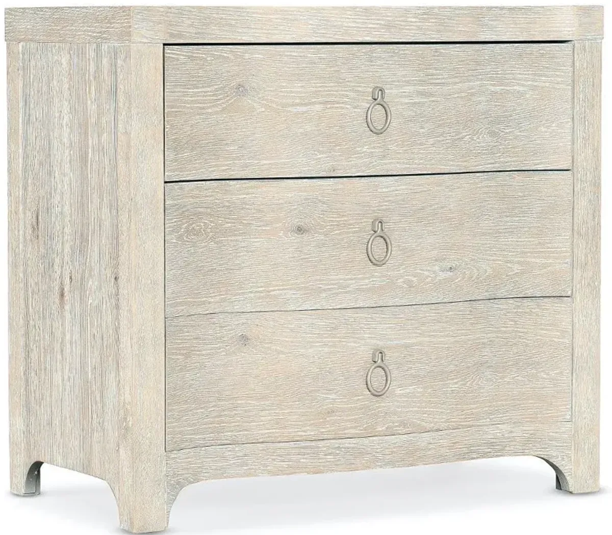 Harmony Modern Classic Surf Beige Oak Wood 3 Drawer Nightstand