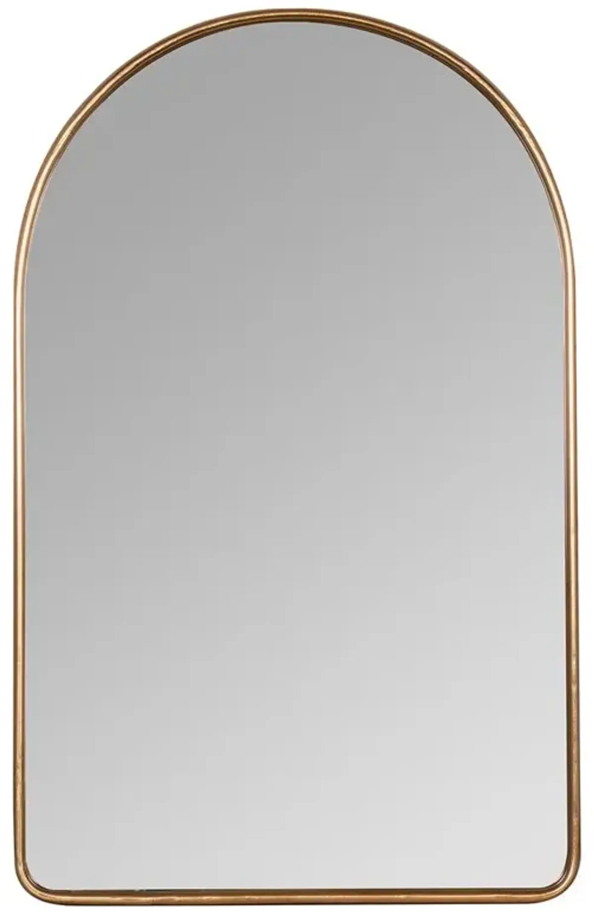 Alaina Industrial Gold Metal Frame Arch Wall Mirror