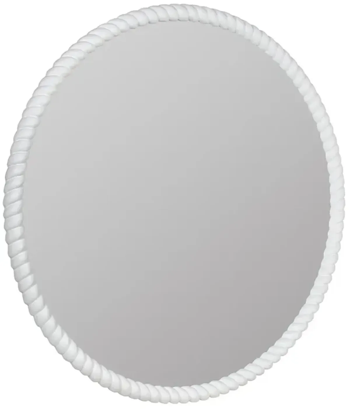 Jesse Modern Classic Matte White Frame Round Wall Mirror