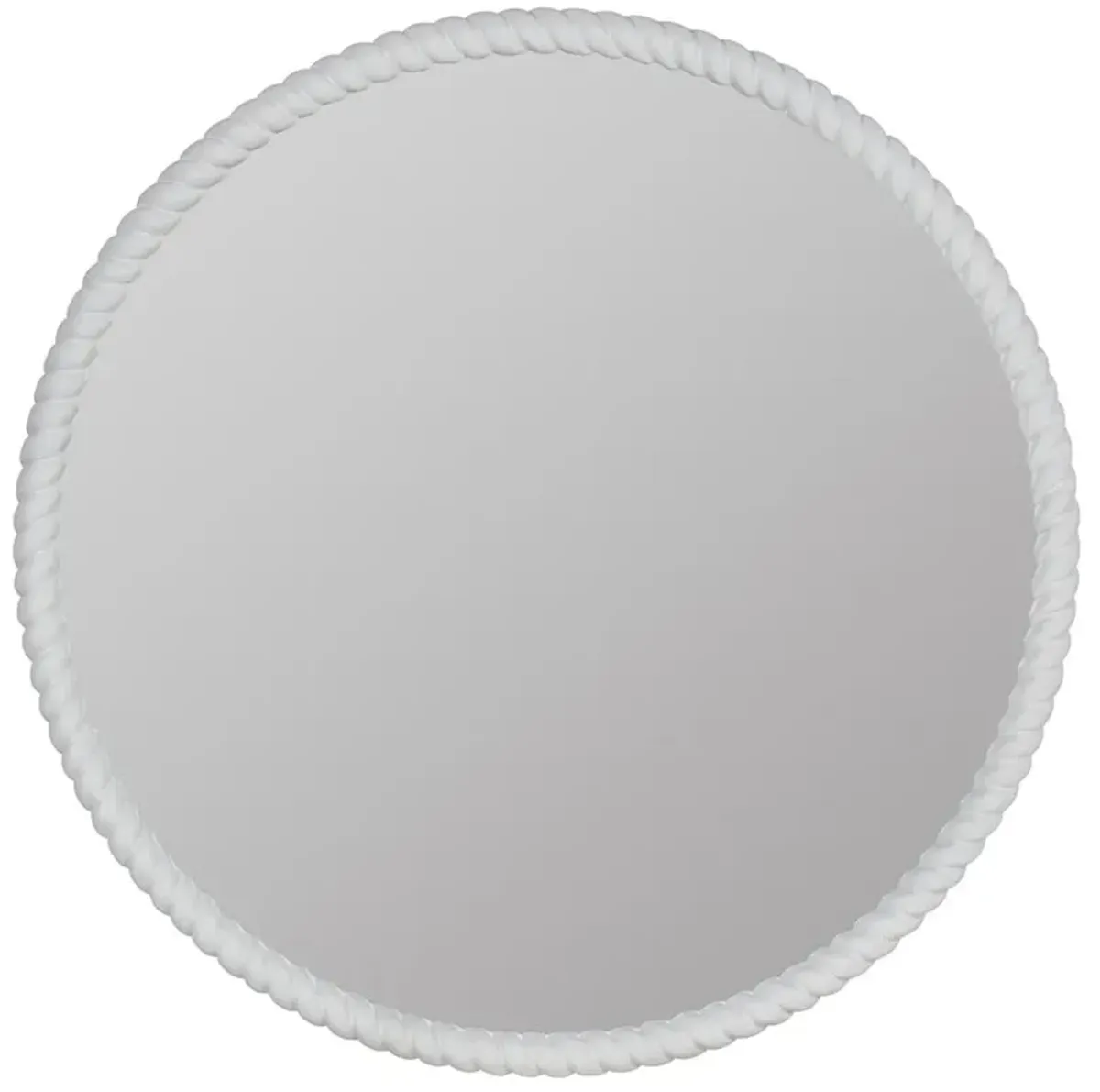 Jesse Modern Classic Matte White Frame Round Wall Mirror