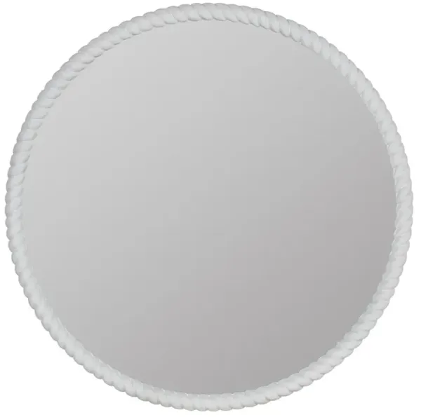 Jesse Modern Classic Matte White Frame Round Wall Mirror