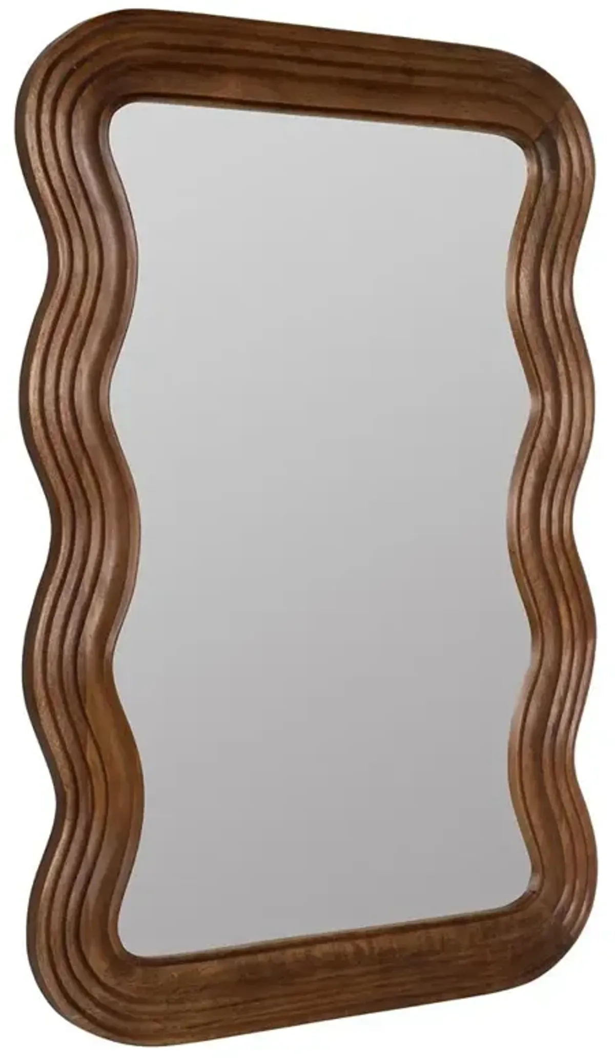 Brynn Coastal Beach Brown Mango Wood Frame Wall Mirror - Large