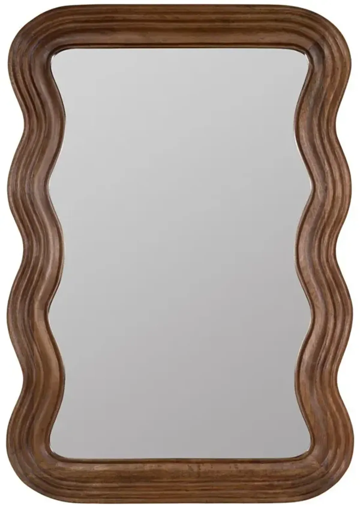 Brynn Coastal Beach Brown Mango Wood Frame Wall Mirror - Large