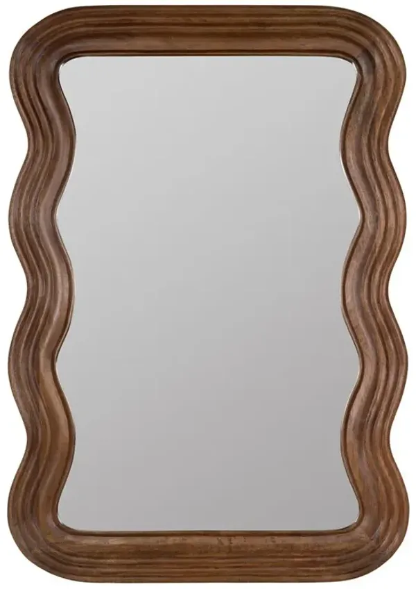 Brynn Coastal Beach Brown Mango Wood Frame Wall Mirror - Large