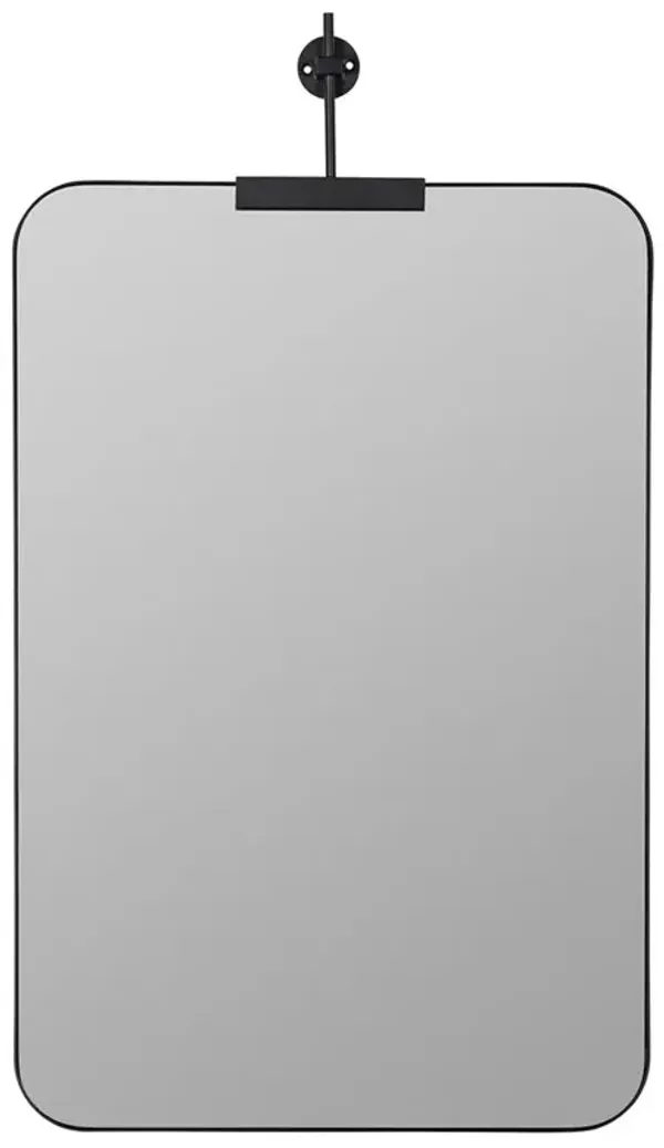 Lola Industrial Loft Black Metal Frame Rectangular Wall Mirror