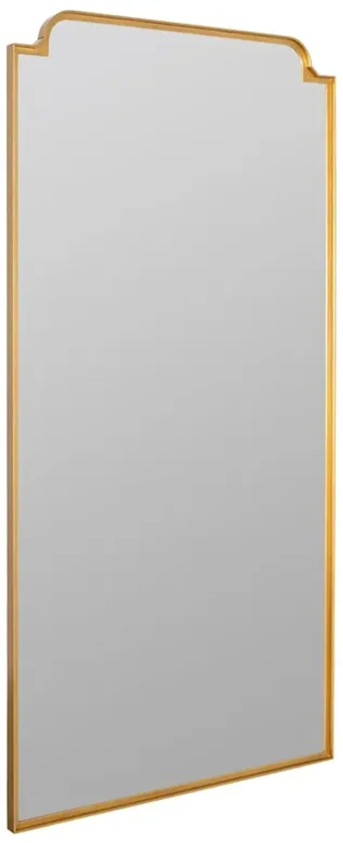 Lucille Hollywood Regency Gold Metal Frame Leaner Floor Mirror