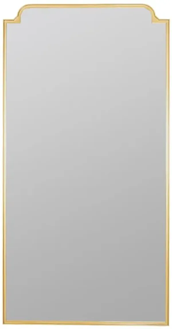 Lucille Hollywood Regency Gold Metal Frame Leaner Floor Mirror
