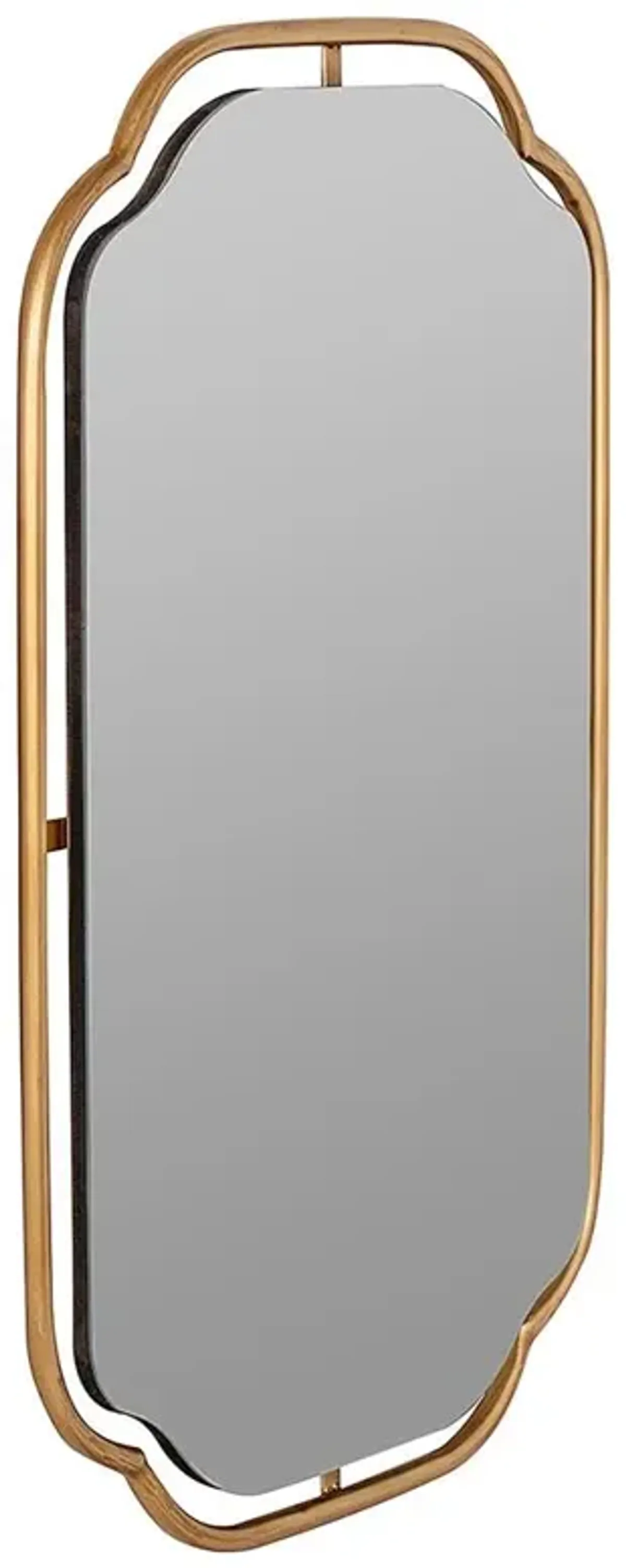 Amy Hollywood Regency Gold Metal Frame Wall Mirror