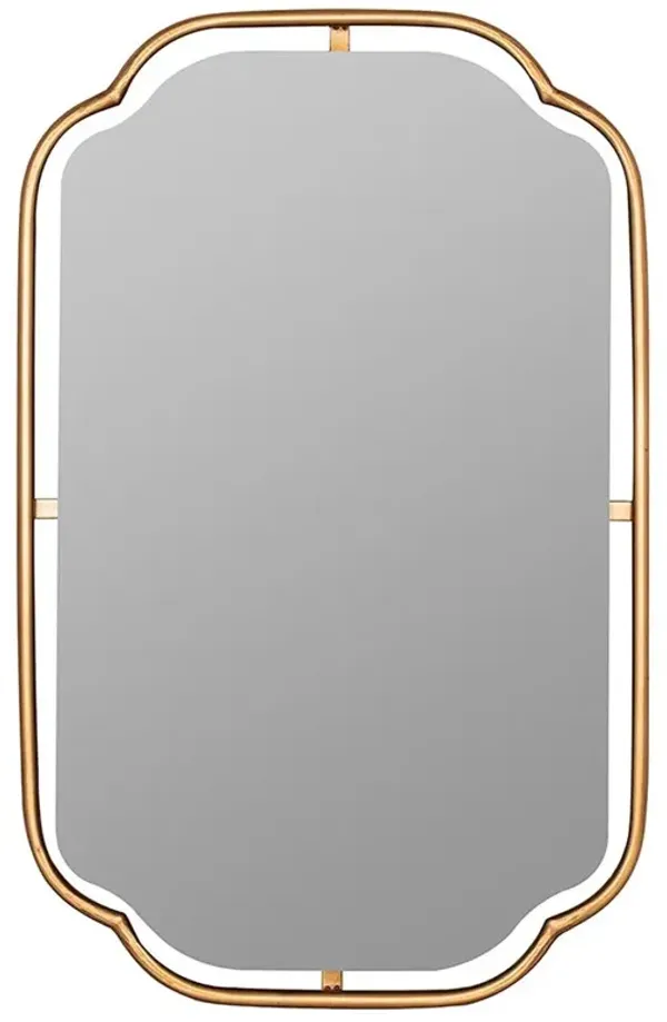 Amy Hollywood Regency Gold Metal Frame Wall Mirror