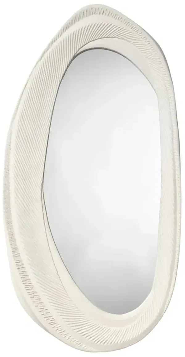 Trinity Modern Classic White Resin Oval Wall Mounted Mirror