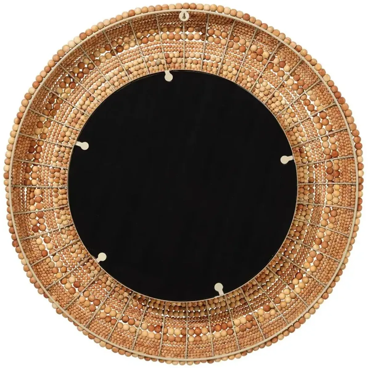 Tara Coastal Beach Natural Mango Wood Round Wall Mounted Mirror