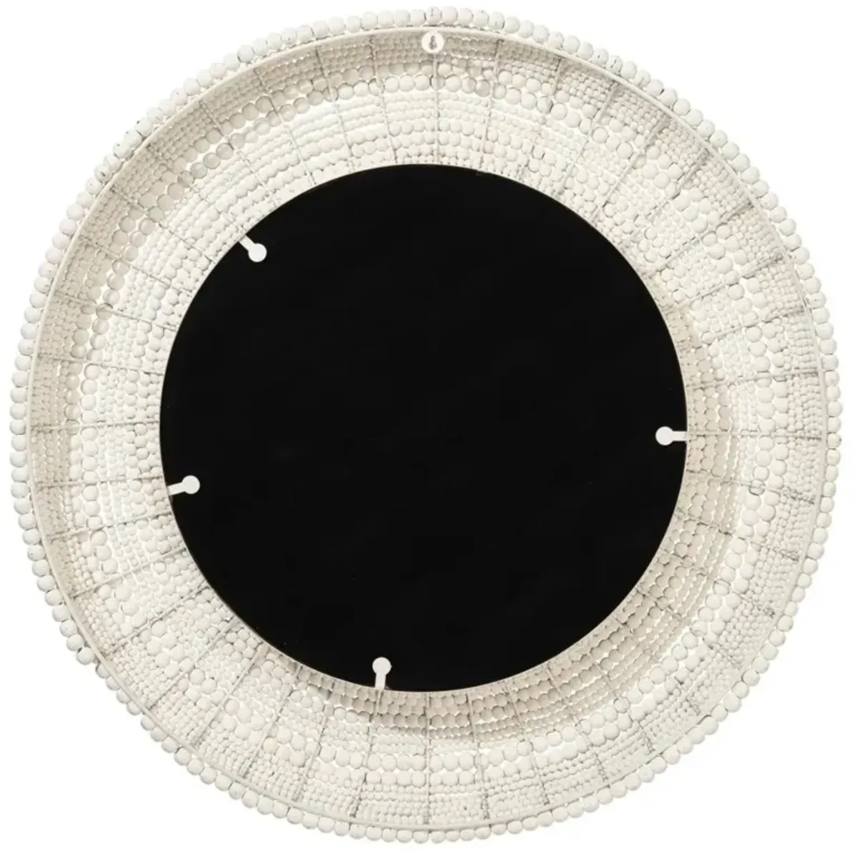 Tara Coastal Beach White Mango Wood Round Wall Mounted Mirror