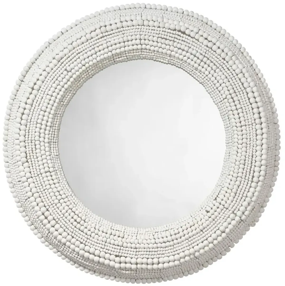 Tara Coastal Beach White Mango Wood Round Wall Mounted Mirror