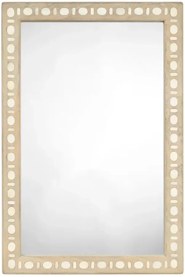 Tammy Coastal Beach Natural Mango Wood Rectangular Wall Mirror