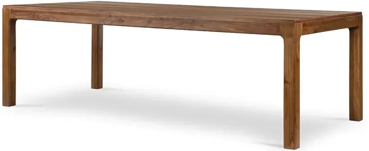 Nery Rustic Lodge Brown Walnut Wood Rectangular Dining Table - 94"W