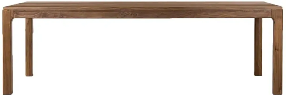 Nery Rustic Lodge Brown Walnut Wood Rectangular Dining Table - 94"W