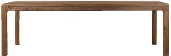 Nery Rustic Lodge Brown Walnut Wood Rectangular Dining Table - 94"W
