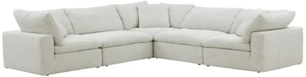 Eryn Modern Classic Light Grey Performance 5 Piece Sectional - 133.5"W-133.5"D