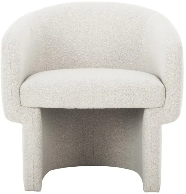 Agrafena Modern Classic Cream Upholstered Velvet Barrel Chair